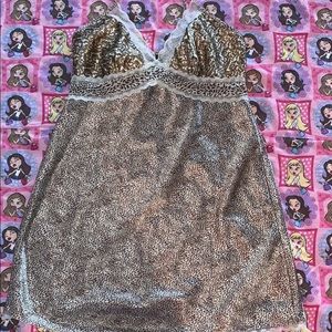 Animal print slip dress